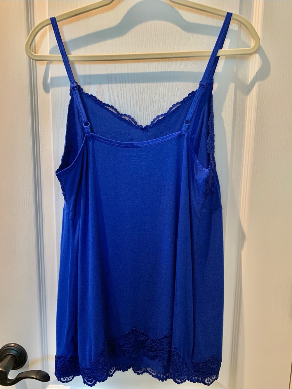 LANE BRYANT Royal Blue Lace Trim Spaghetti Strap Tank Top Camisole Size 14/16 - Picture 6 of 10